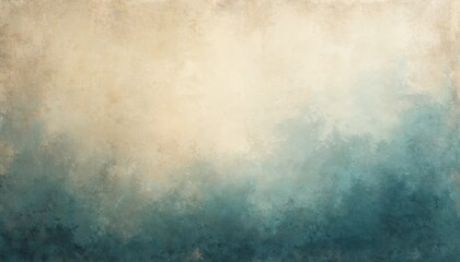 Abstract textured background with blend of light beige, dark teal colors. Grunge weathered distressed rustic design on canvas, paper with brush stroke effect.