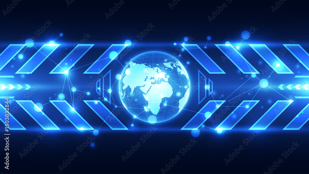 Poster abstract future technology background concept of global business from concepts series