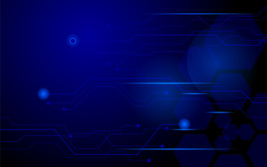 Blue neon streaks cutting through a smooth black digital surface.