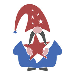 Decorative Patriotic Gnome Silhouette Design