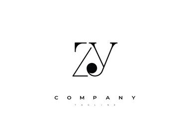 ZY Typography Logo Design. Stylish monogram design depiction featuring the letters Z and Y combined in an artistic signature style, delivering a unique and creative visual representation.