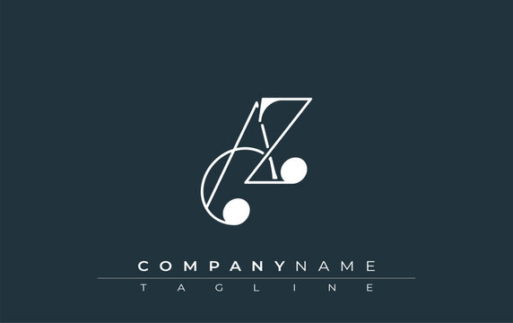 AZ Typography Logo Design. Stylish monogram design depiction featuring the letters A and Z combined in an artistic signature style, delivering a unique and creative visual representation.