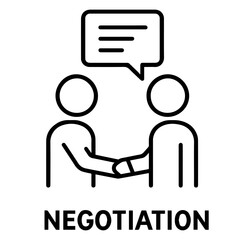 negotiation icon on white background vector
Vector line icon soft skill