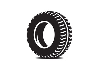 Tire Icon, Tire Silhouette of Black Vector