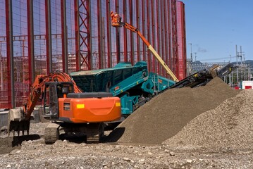 Large construction site in Switzerland.