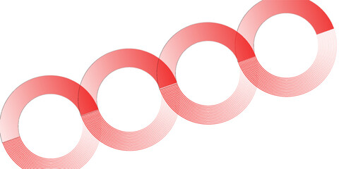 Abstract white background with red circle lines. Digital future technology concept. Vector