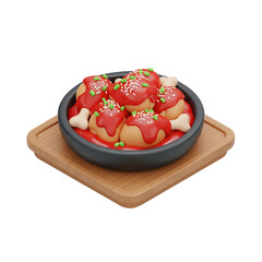 Chicken Gochujang korean food 3D Icon