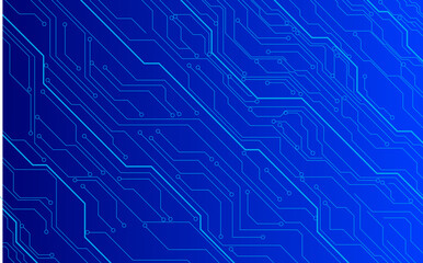 Minimal blue tech design with geometric shapes.