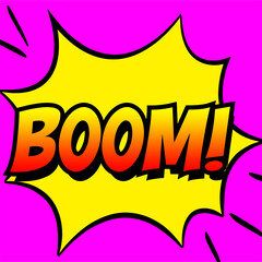 Cartoon comic sign burst clouds. Speech bubble, boom sign expression and pop art text frames. Comics mem expressions speech, superhero book bubbles label. Isolated vector symbols set