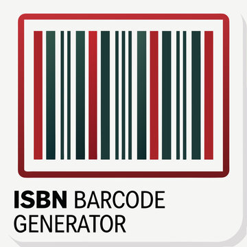 Design a vector graphic of a bold-stroke ISBN barcode generator interface, emphasizing a clean, modern, and functional aesthetic.