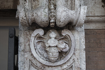Detail of facade in Barberini Palace. Rome, Italy