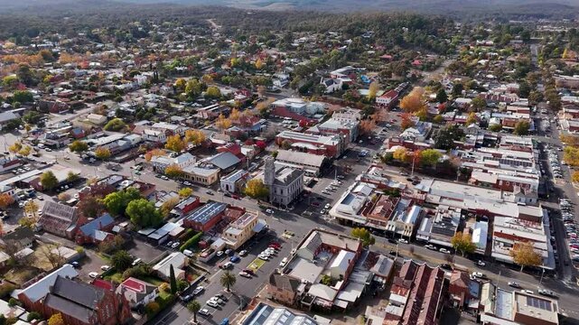 Castlemaine Victoria &ndash; Central Business District Aerial View