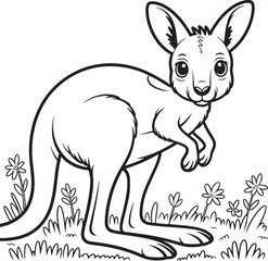 Obraz premium kangaroo drawing line art transparent background premium quality