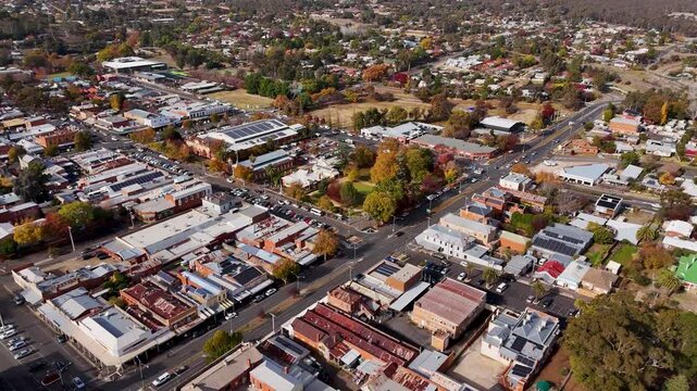 Castlemaine Victoria &ndash; Central Business District Aerial View