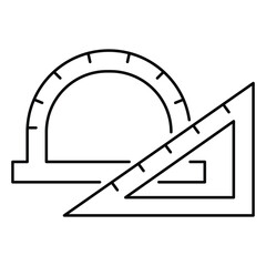 triangle half circle ruler icon vector on white background