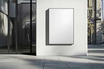 Blank billboard on the wall in the city. 3d rendering