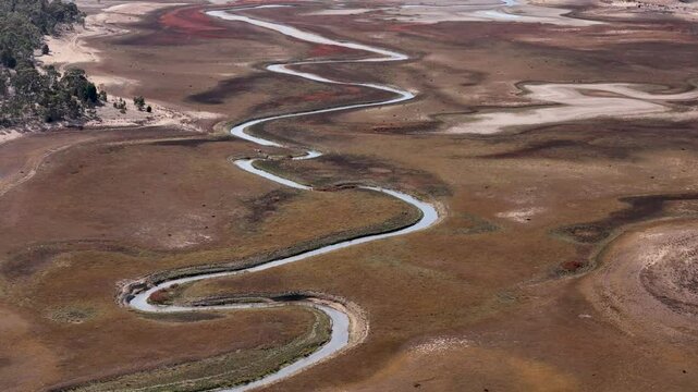 Malmsbury Reservoir Central Victoria Dry Drought Aerial View