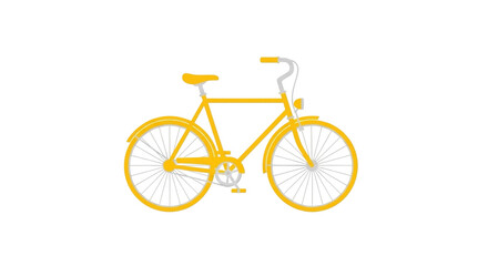 Fototapeta premium Yellow Bicycle Illustration Sits on Transparent Background, Promoting Active Lifestyle