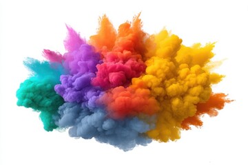 Fototapeta premium Colorful powder explosion effect on white background