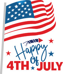 Happy 4th of July vector design, ready for print