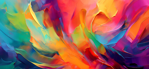 abstract background art painting colorful paint on canvas close up.