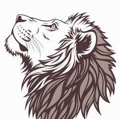 Lion head icon logo design vector on white background. Adobe Illustrator Artwork