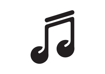 Musical Note Icon, Musical Note Silhouette Vector