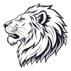 Obraz premium Lion Head vector icon logo design on white background. Adobe Illustrator Artwork