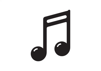 Musical Note Icon, Musical Note Silhouette Vector
