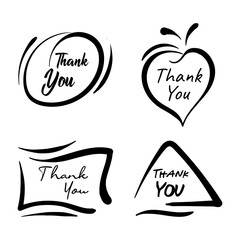 hand drawing thank you logo 