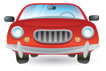 Fototapeta premium American 70s customized muscle car. Vector EPS10 isolated, separated layers, quick repaint. isolated red retro vector car on white background