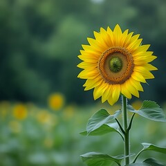 Obraz premium Vibrant sunflower in a field, sunny day