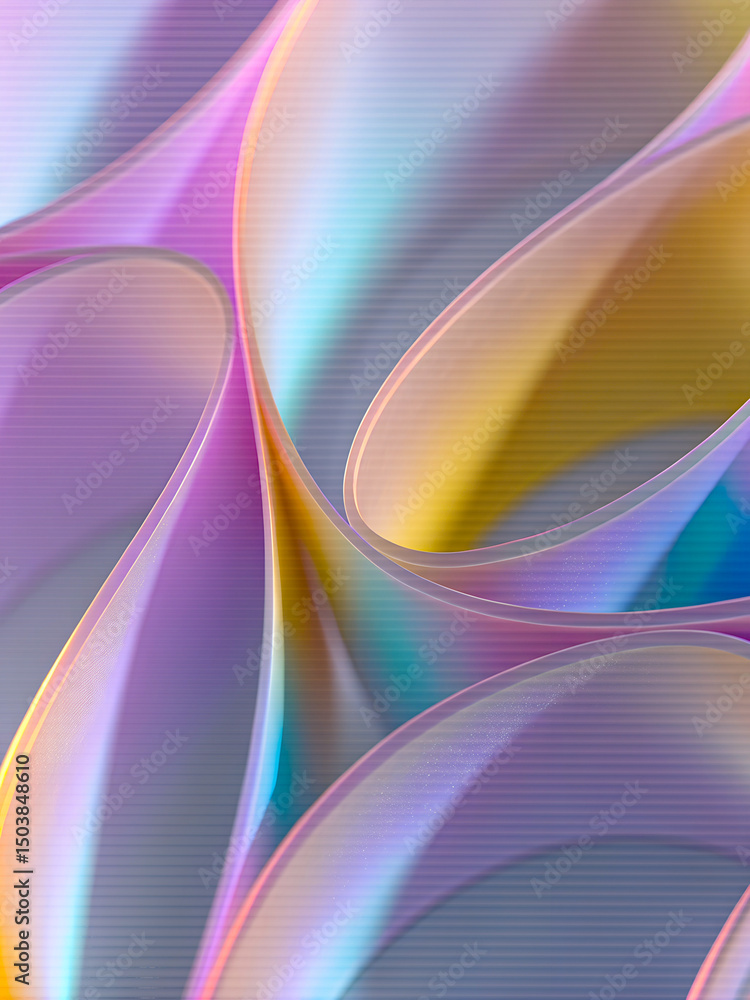 Poster abstract geometric rainbow colorful background with patterned glass texture.