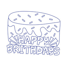 happy birthday Lettering and Birthday Cake