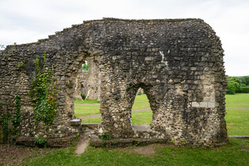 View to old historic walls and ruins in Lewes Priory, UK © Cavan