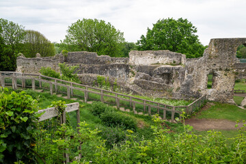 View to old historic walls and ruins in Lewes Priory, UK © Cavan