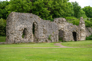 View to old historic walls and ruins in Lewes Priory, UK © Cavan