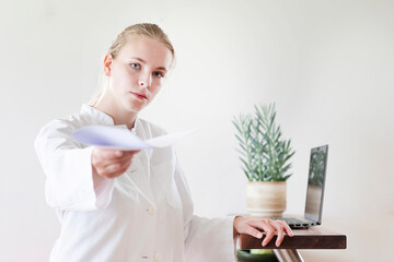 young doctor female working in a Doctor's office