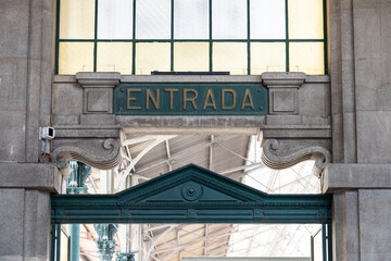 Beautiful view to old historic São Bento station building atrium