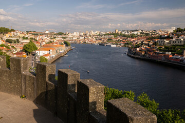 Beautiful view to Douro River in downtown Porto, Portugal