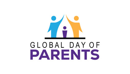 June is Global Day of Parents. Vector template Design for banner, greeting card, poster, prints, social media post ,flyer , T shirt with background.