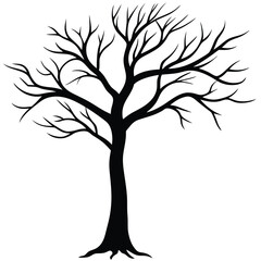 Obraz premium a single thin tree with branches bent inward cas