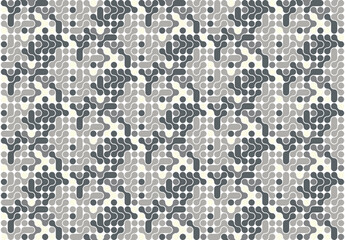 モダンな幾何学カモフラージュ風パターン背景｜幾何学模様 抽象柄 ベージュ グレー シームレス © hananoyama