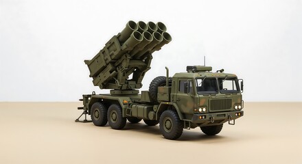 Fototapeta premium Detailed Miniatur Model of a Military Multiple Launch Rocket System