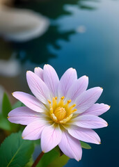 A beautiful purple flower on the edge of lake