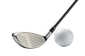 Golf club and ball isolated on transparent background
