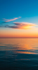 Fototapeta premium Stunning landscape with sunset sky over calm ocean.