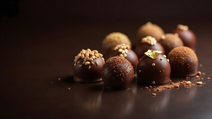 Luxury Dark Chocolate Truffles Gourmet Dessert Photography