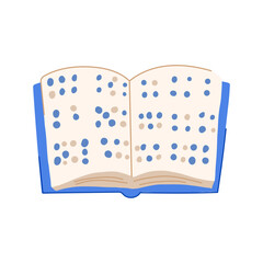 embossing braille textbook cartoon vector illustration
