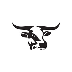 Cow head silhouette vector logo
